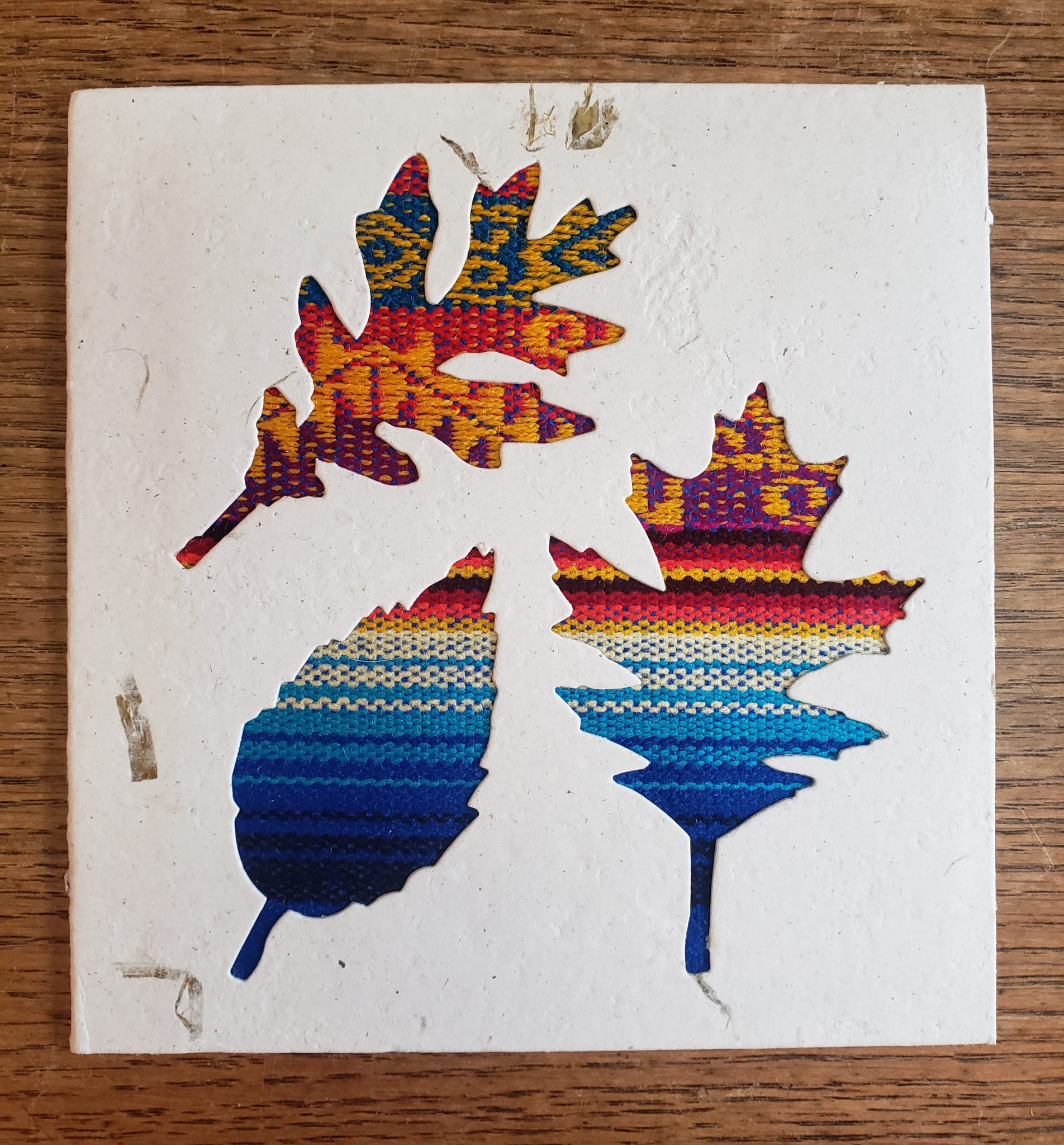 Autumn Leaves Ecuadorian Fabric Card - Artizan International