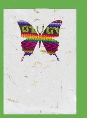 Butterfly Ecuadorian Fabric Cards - Pack of 6 (wholesale) - Artizan International