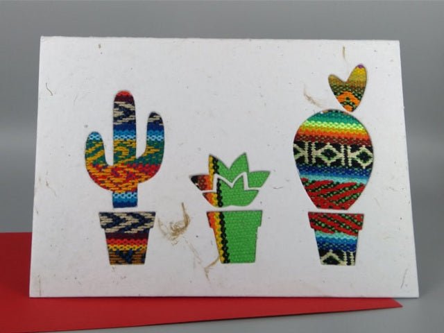 Cactus Ecuadorian Fabric Cards - Pack of 6 (wholesale) - Artizan International