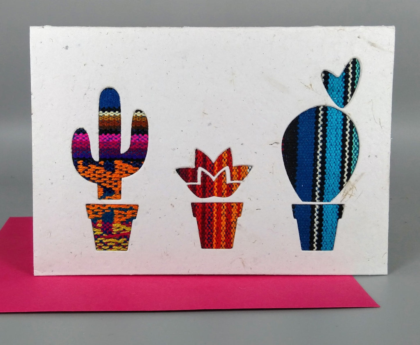 Cactus Ecuadorian Fabric Cards - Pack of 6 (wholesale) - Artizan International