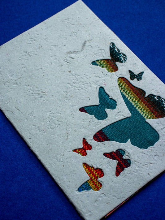 Corner Butterflies Ecuadorian Fabric Card - Pack of 6 (wholesale) - Artizan International