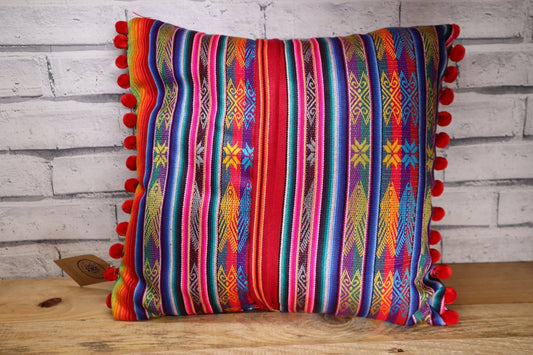 Cushion Striped Pom Pom Square - Wholesale Pack - Artizan International