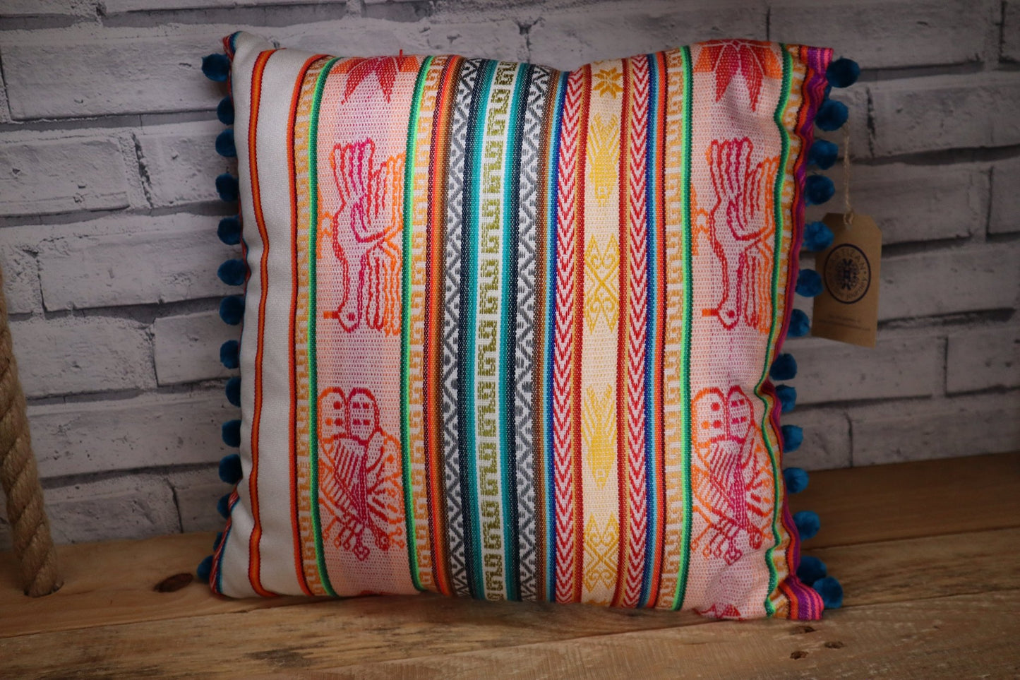 Cushion Striped Pom Pom Square - Wholesale Pack - Artizan International