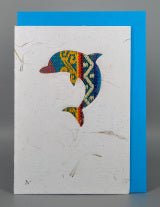 Dolphin Ecuadorian Fabric Card - Pack of 6 (wholesale) - Artizan International