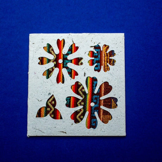Four Flowers Ecuadorian Fabric Card - Artizan International