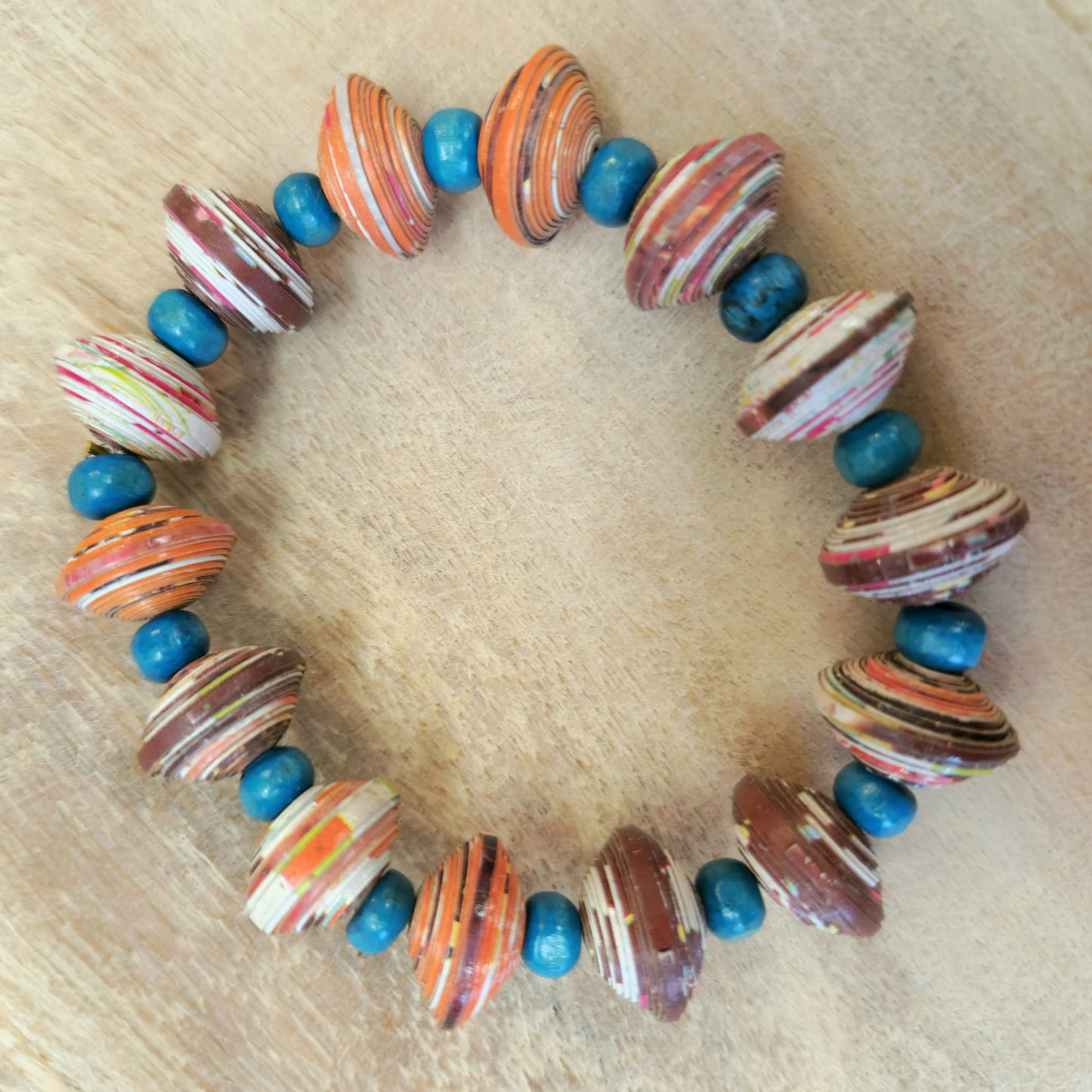 Handmade Paper Bead Bracelet - Artizan International