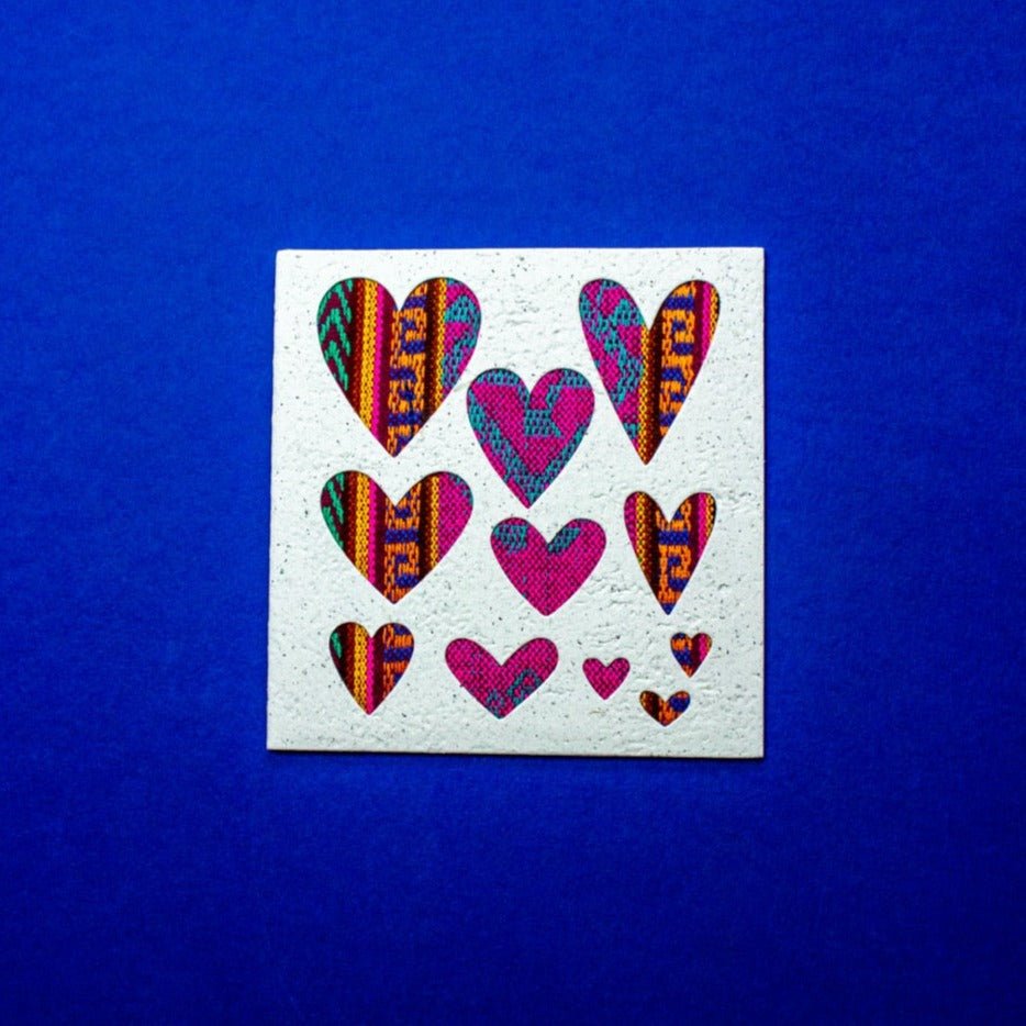 Hearts Ecuadorian Fabric Card - Artizan International
