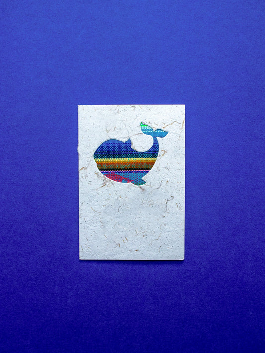 Rounded Whale Ecuadorian Fabric Card - Artizan International