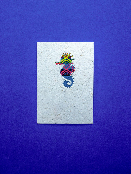 Seahorse Ecuadorian Fabric Card - Artizan International