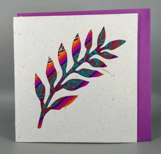 Single Leaf Ecuadorian Fabric Cards - Wholesale Pack of 6 - Artizan International