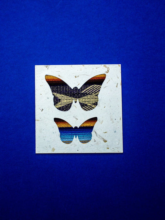 Two Rounded Butterflies Ecuadorian Fabric Card - Artizan International