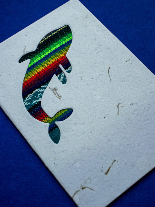 Whale Ecuadorian Fabric Cards - Wholesale Pack of 6 - Artizan International