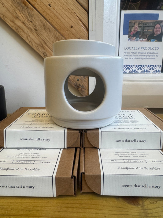 White Two-Piece Ceramic Wax Melt Burner