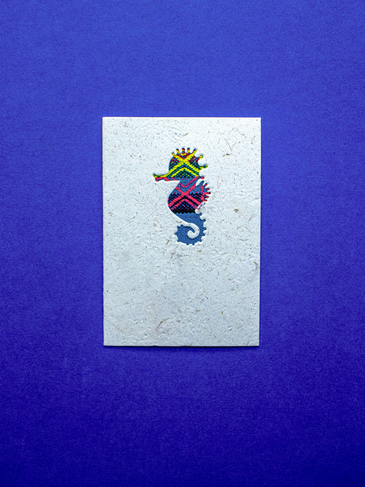Seahorse Ecuadorian Fabric Card