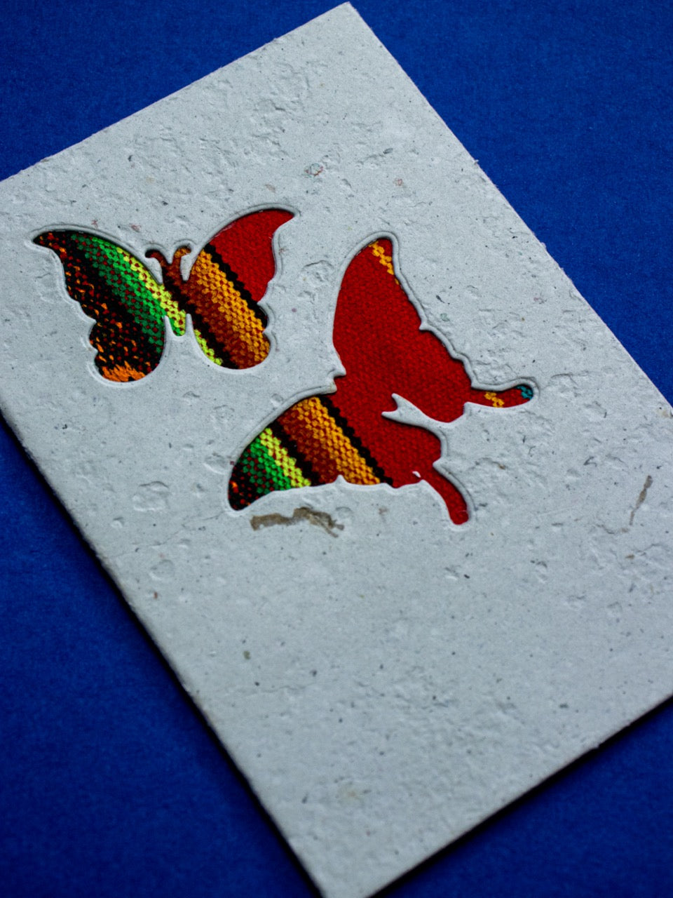 Two Butterflies Ecuadorian Fabric Card