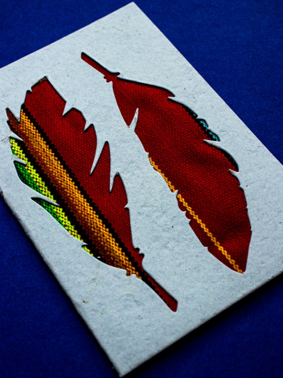 Feathers Ecuadorian Fabric Card