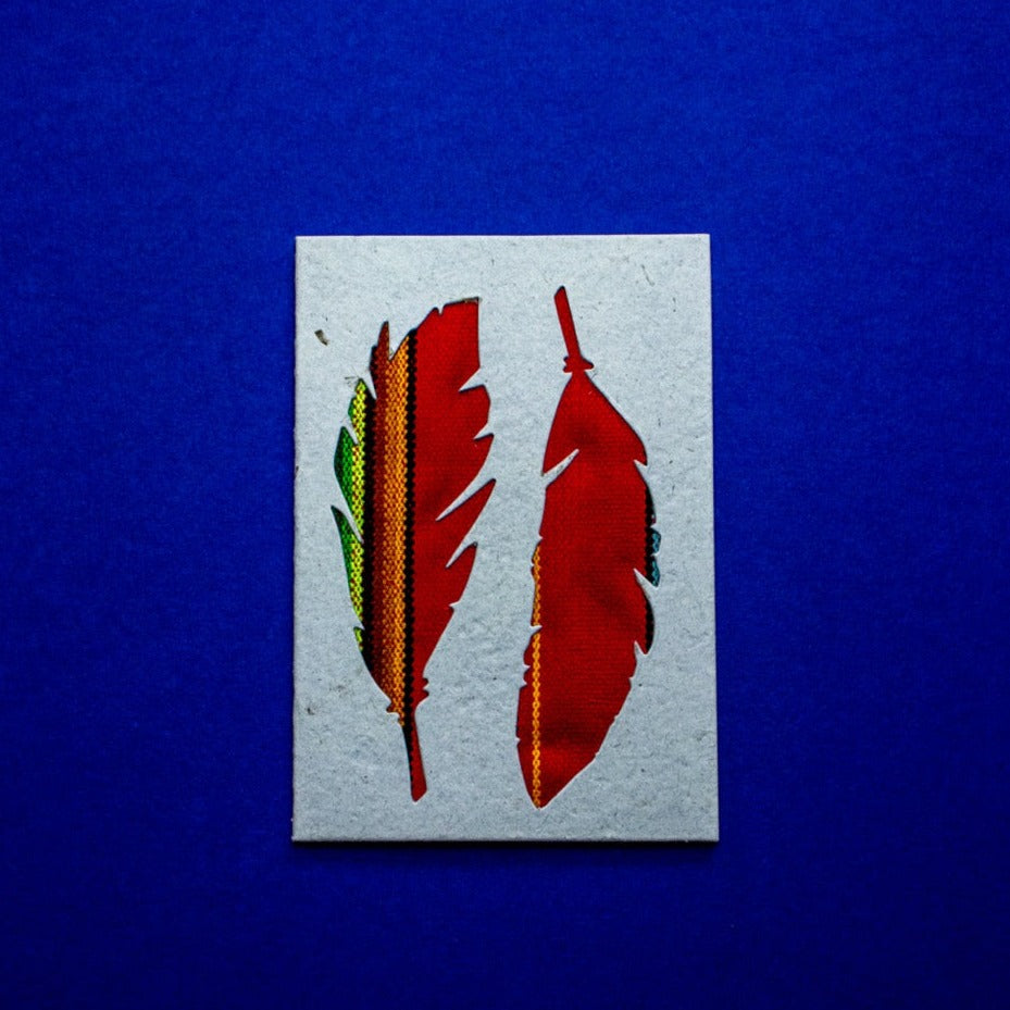 Feathers Ecuadorian Fabric Card