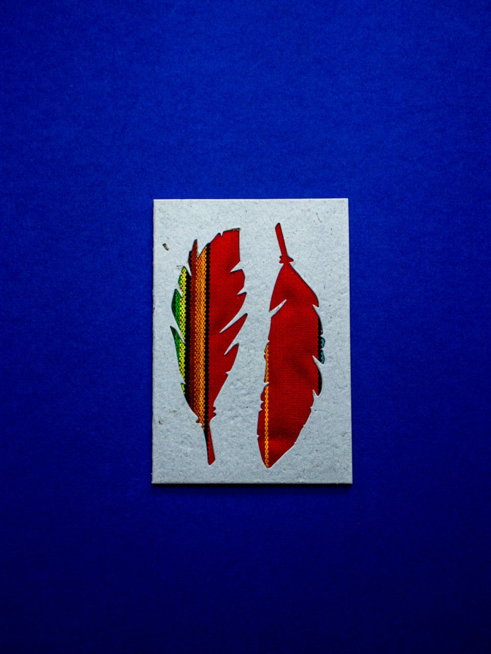 Feathers Ecuadorian Fabric Cards -  Wholesale Pack of 6