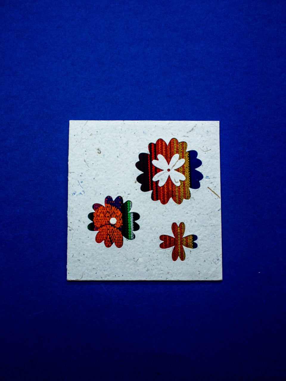Three Flowers Ecuadorian Fabric Cards -  Wholesale Pack of 6