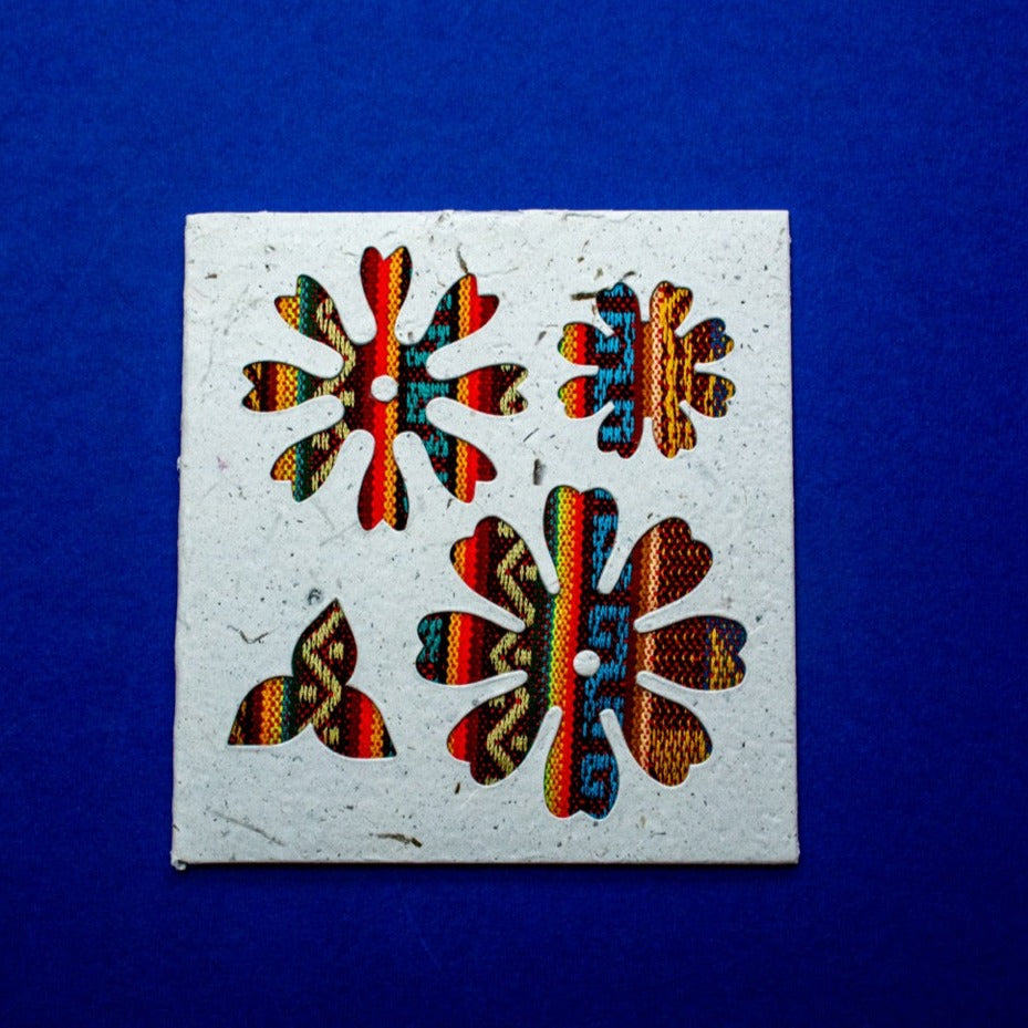 Four Flowers Ecuadorian Fabric Card