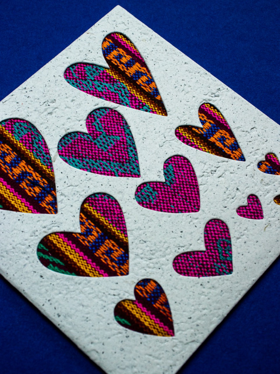 Hearts Ecuadorian Fabric Cards -  Wholesale Pack of 6