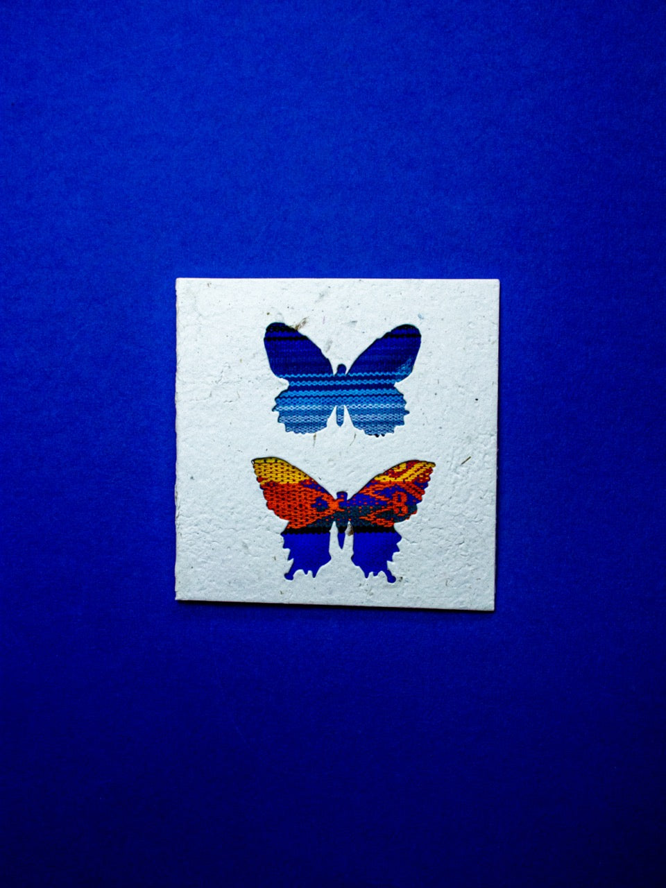 Vintage Butterflies Ecuadorian Fabric Cards -  Wholesale Pack of 6