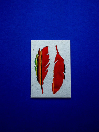 Feathers Ecuadorian Fabric Cards - Wholesale Pack of 6 - Artizan International