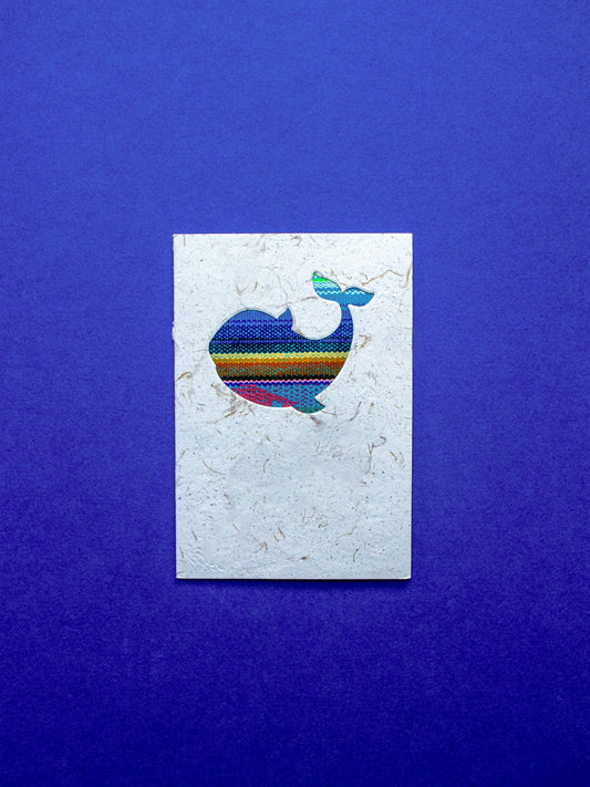 Rounded Whale Ecuadorian Fabric Card pack of 6 - Artizan International