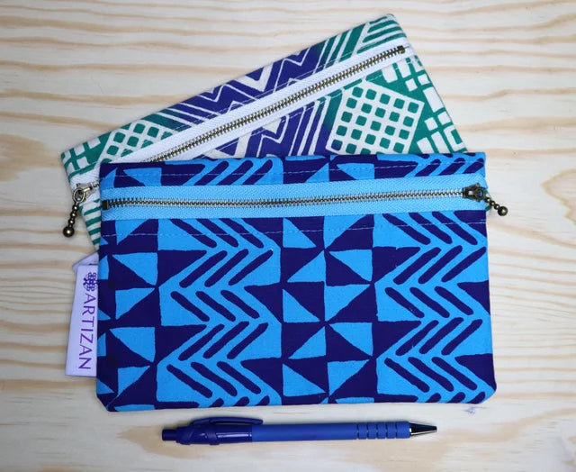 unique pencil cases, hand-printed and sewn by our highly skilled artisans in Ecuador