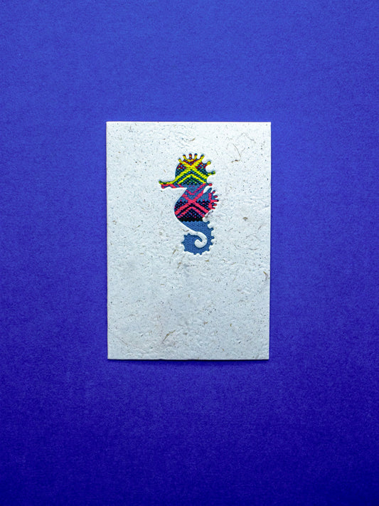 Seahorse Ecuadorian Fabric Card - Pack of 6 (Wholesale) - Artizan International