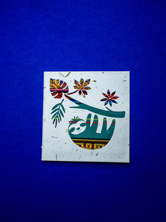 Sloth Ecuadorian Fabric Cards - Wholesale Pack of 6 - Artizan International