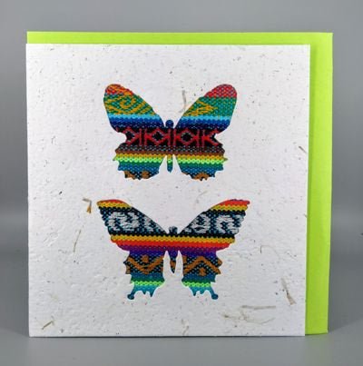 Vintage Butterflies Ecuadorian Fabric Cards - Wholesale Pack of 6 - Artizan International