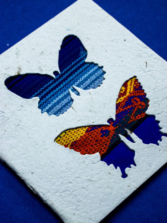 Vintage Butterflies Ecuadorian Fabric Cards - Wholesale Pack of 6 - Artizan International